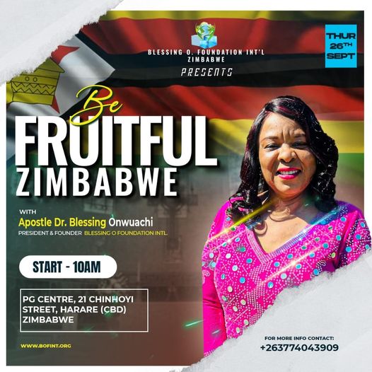 You are currently viewing Zimbabwean are getting set for the ministration of God’s servant, Apostle Dr Blessing Onwuachi;